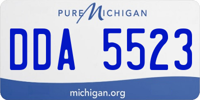 MI license plate DDA5523