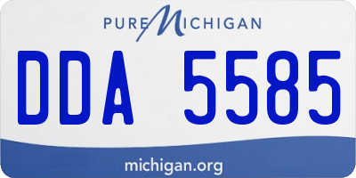 MI license plate DDA5585