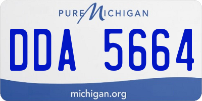 MI license plate DDA5664