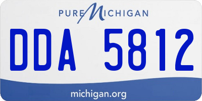 MI license plate DDA5812
