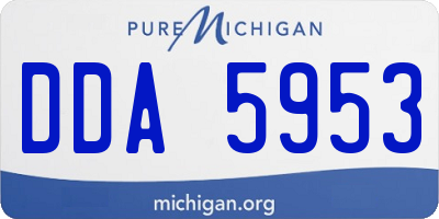 MI license plate DDA5953
