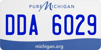MI license plate DDA6029