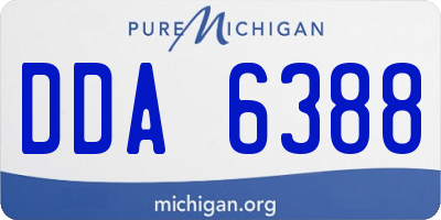 MI license plate DDA6388