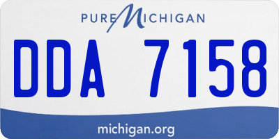 MI license plate DDA7158