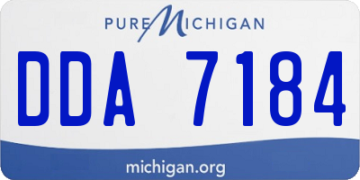 MI license plate DDA7184