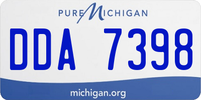 MI license plate DDA7398