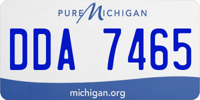 MI license plate DDA7465