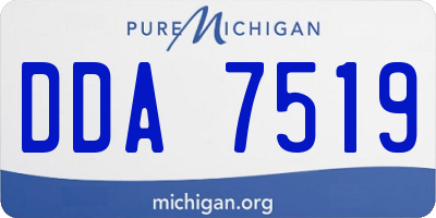 MI license plate DDA7519