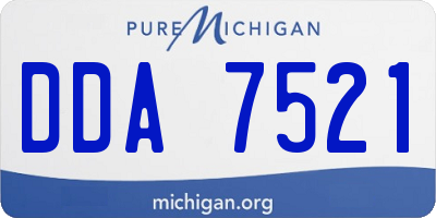 MI license plate DDA7521