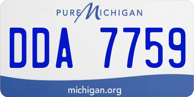 MI license plate DDA7759