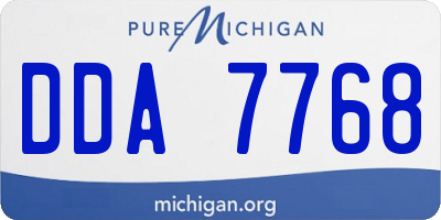 MI license plate DDA7768