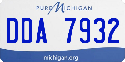 MI license plate DDA7932