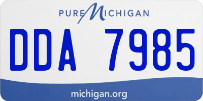 MI license plate DDA7985
