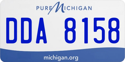 MI license plate DDA8158