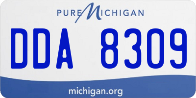 MI license plate DDA8309