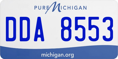 MI license plate DDA8553