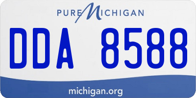 MI license plate DDA8588