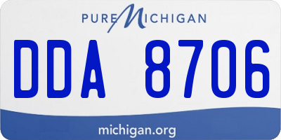 MI license plate DDA8706