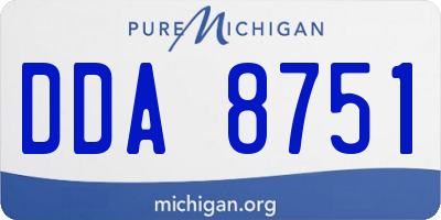 MI license plate DDA8751