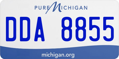 MI license plate DDA8855