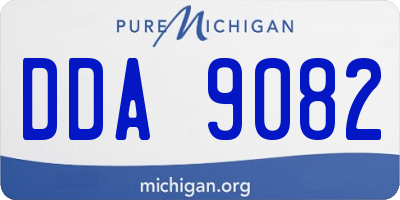 MI license plate DDA9082