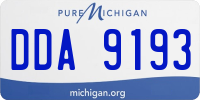 MI license plate DDA9193