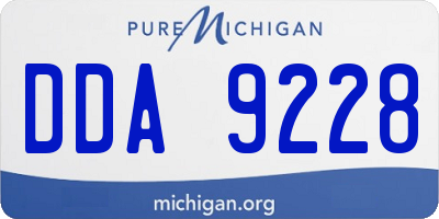 MI license plate DDA9228