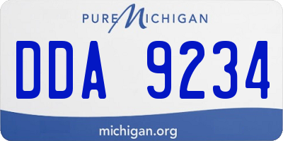 MI license plate DDA9234