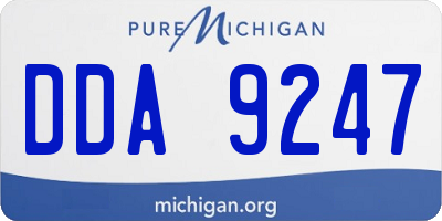 MI license plate DDA9247