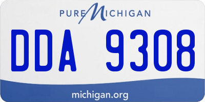 MI license plate DDA9308