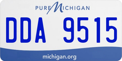 MI license plate DDA9515