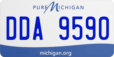 MI license plate DDA9590