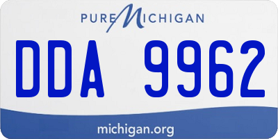 MI license plate DDA9962