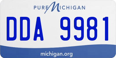 MI license plate DDA9981