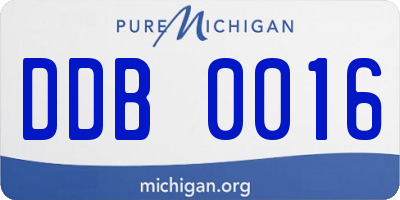 MI license plate DDB0016