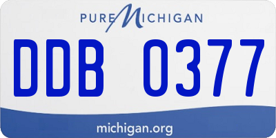 MI license plate DDB0377