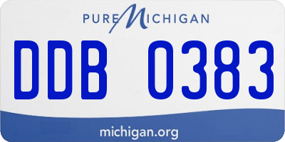 MI license plate DDB0383