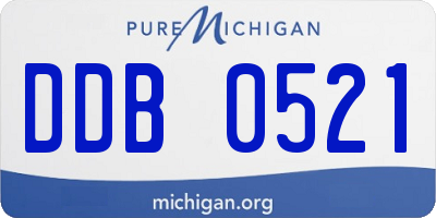 MI license plate DDB0521