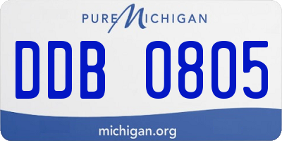 MI license plate DDB0805