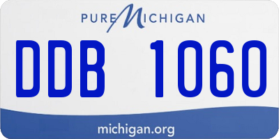 MI license plate DDB1060