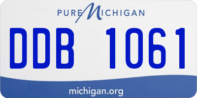 MI license plate DDB1061
