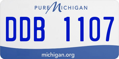MI license plate DDB1107