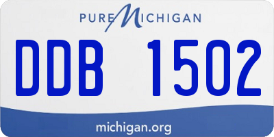 MI license plate DDB1502