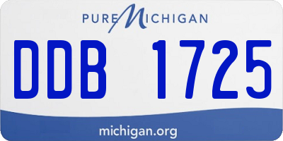 MI license plate DDB1725