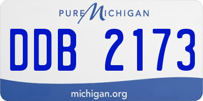 MI license plate DDB2173