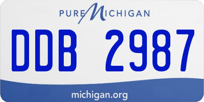 MI license plate DDB2987