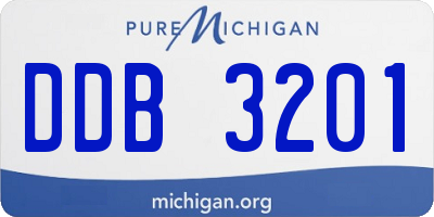 MI license plate DDB3201