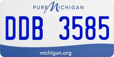 MI license plate DDB3585