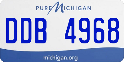 MI license plate DDB4968