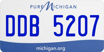 MI license plate DDB5207